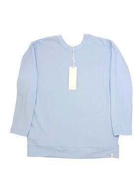 NWT Varley Sweatshirt XS Light Blue Crew Neck Long Sleeve Pullover Front Pockets